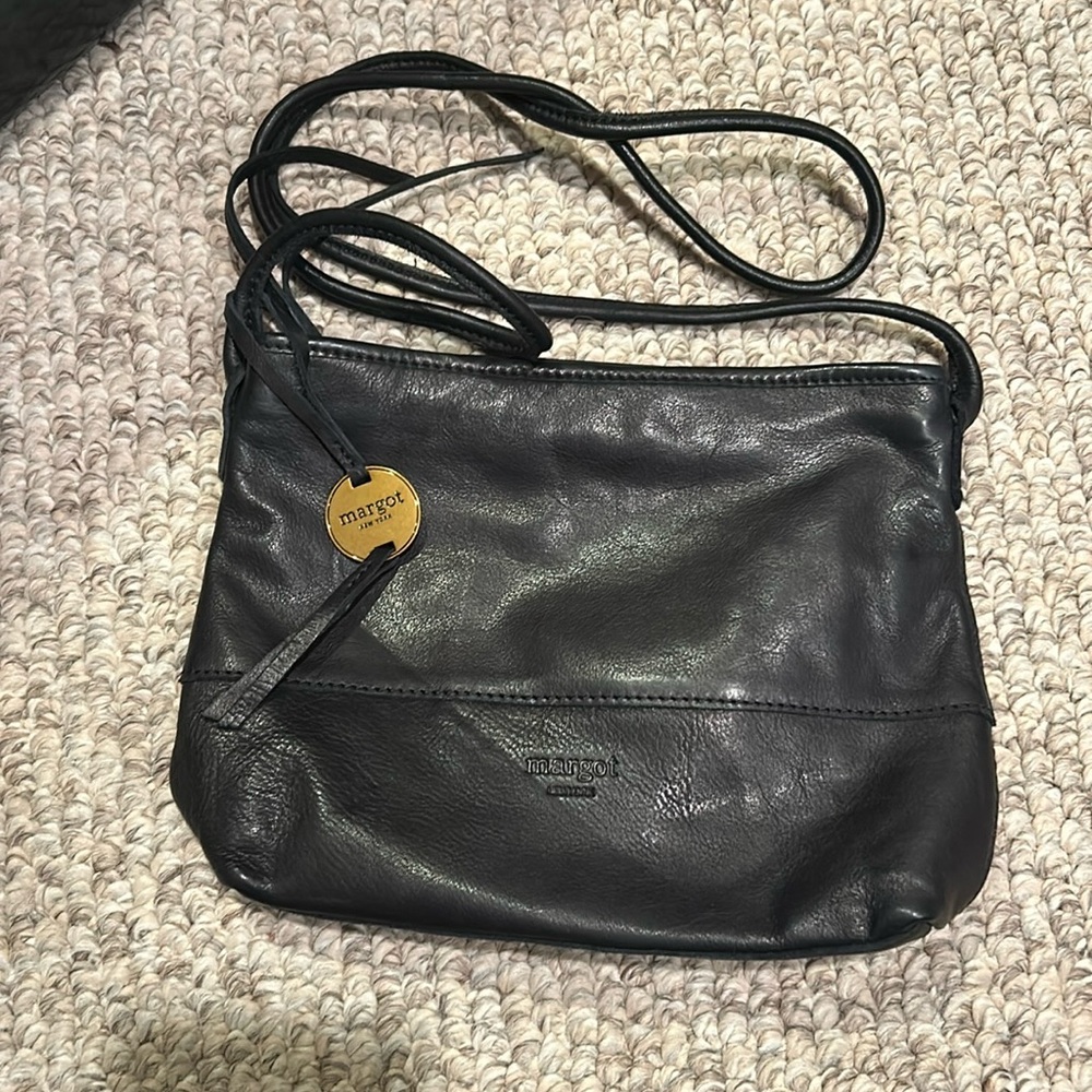Black leather Margot crossbody